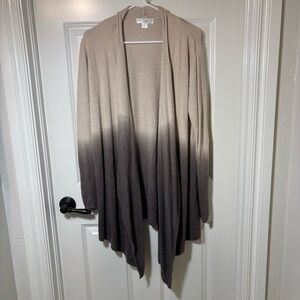 Barefoot Dreams CozyChic Lite Calypso Wrap Cardigan Bamboo Ombre Brown Tan L/XL